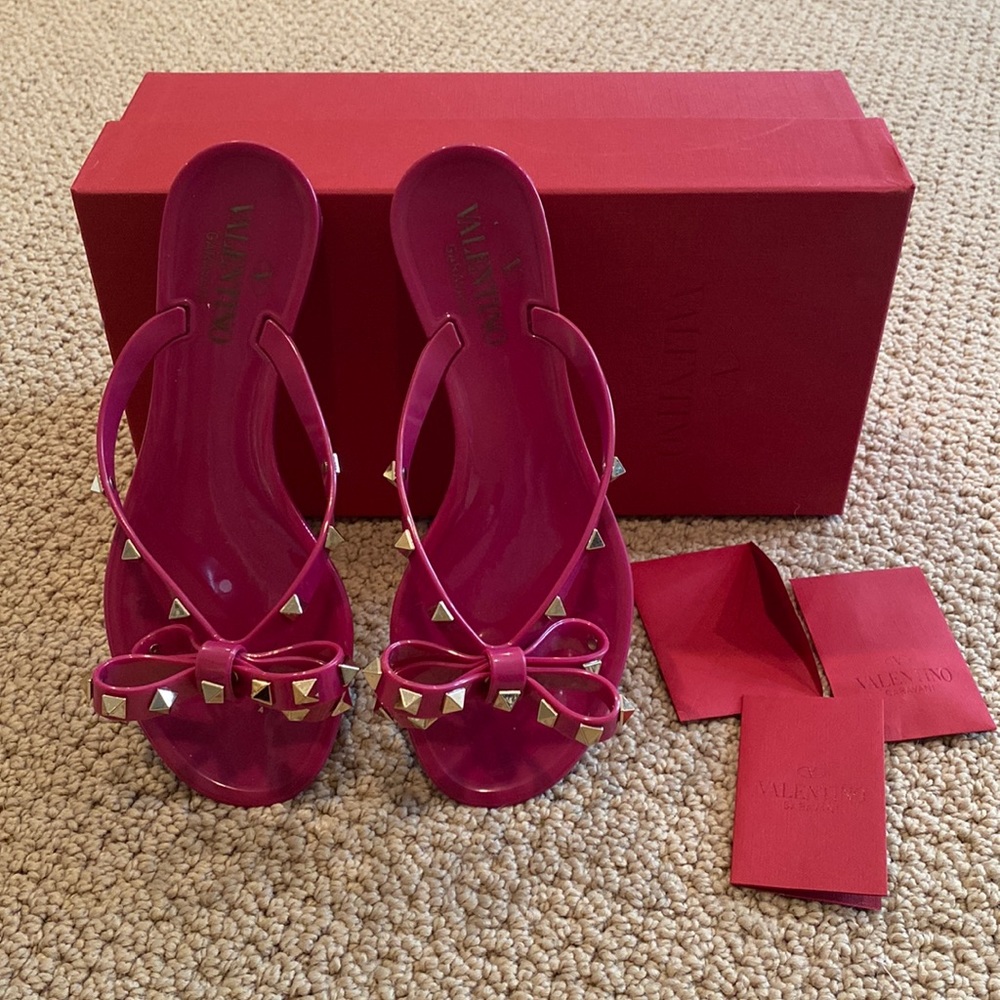 Valentino Women’s Summer Rockstud PVC Thong Sandals